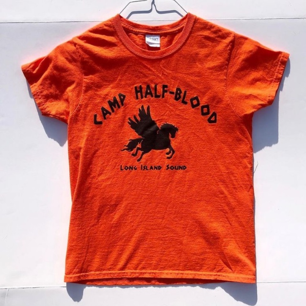 Orange Camp Half-Blood Tee Gildan Brand, S